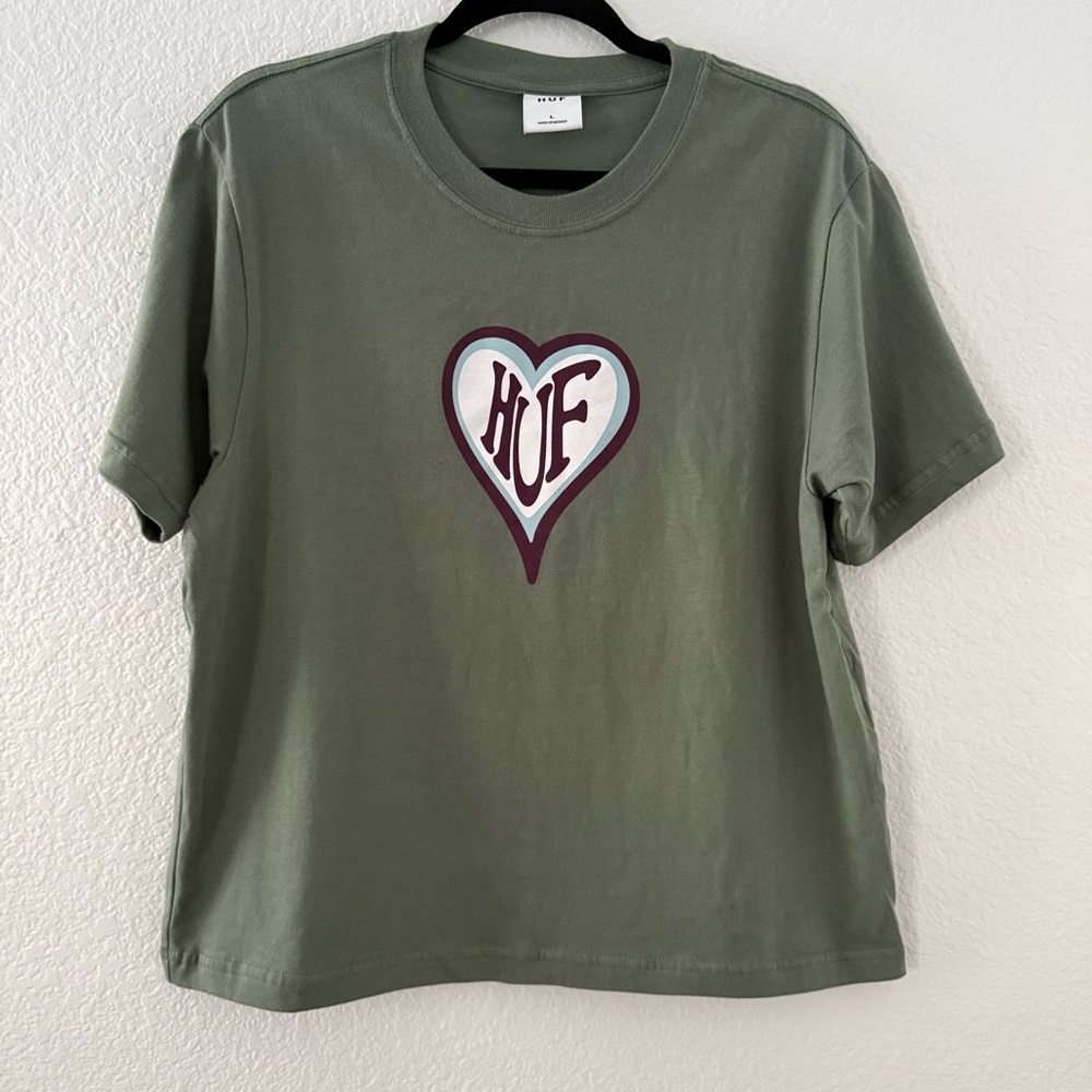 HUF Women’s Large Olive Green relaxed T-Shirt